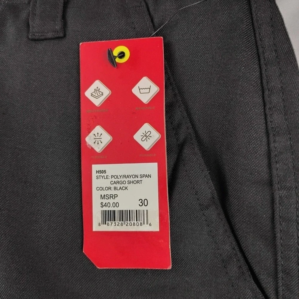Hallstatt Cargo Shorts Mens Size 30x9 Black Breathable Stretch Comfort NWT
